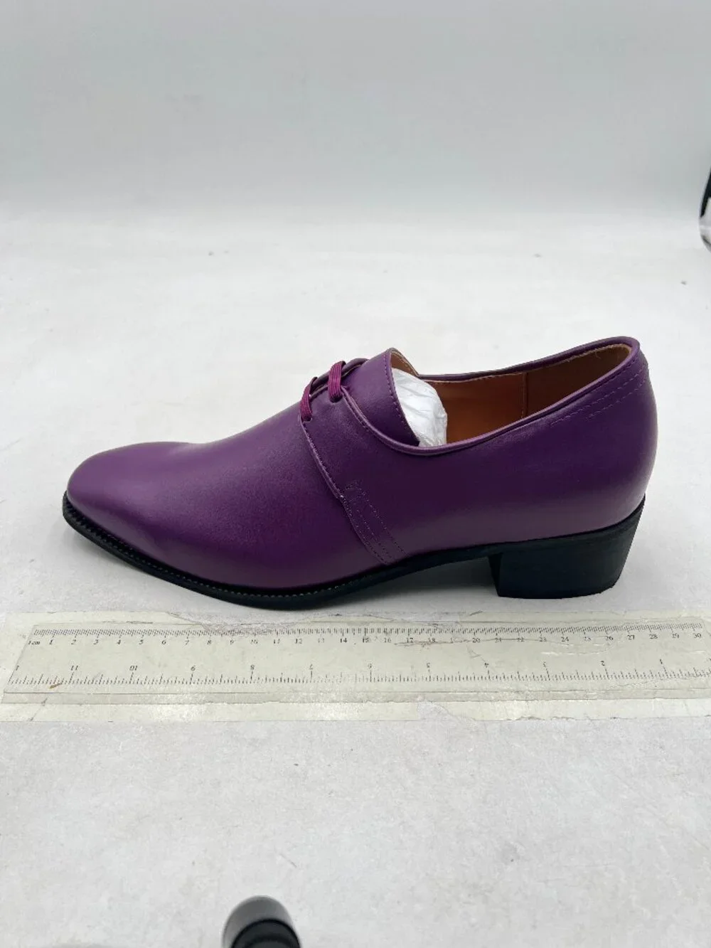Purple Men's Lace Up Formal Modern Oxford Dress Shoes Wing Tips Square Toe Shoes